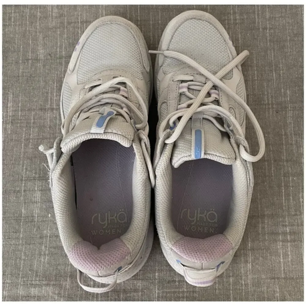 Ryka Womens Size 8 Sky Stride Gray- Blue/Purple Walking Sneaker Shoes